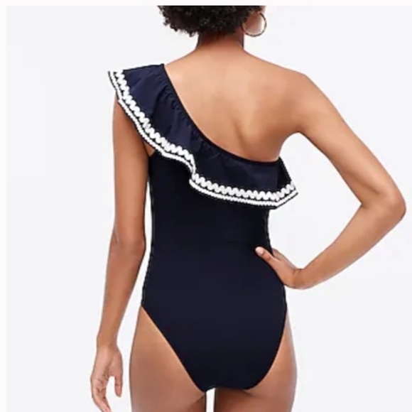 🆕 J crew One-shoulder ruffle one-piece AJ650 - Picture 2 of 7